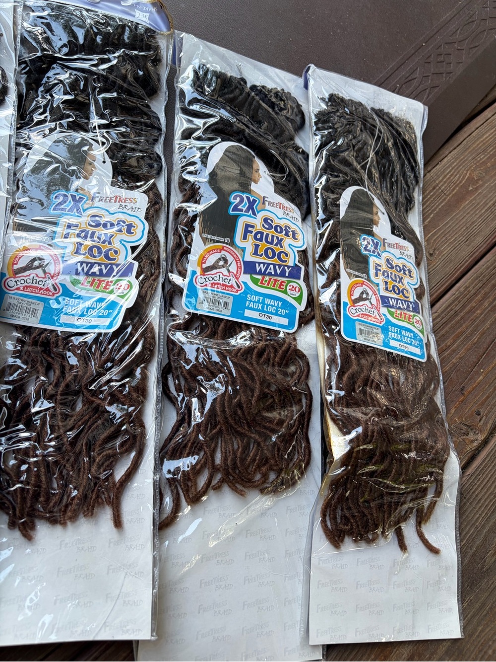 Soft Faux Loc Wavy Crochet Hair - Brown